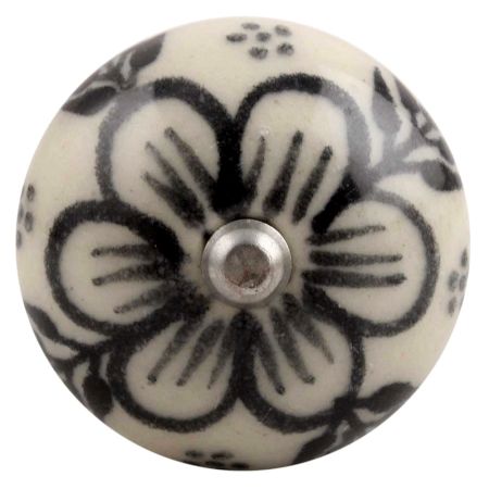 Black Leaf Round Ceramic Wine Stopper